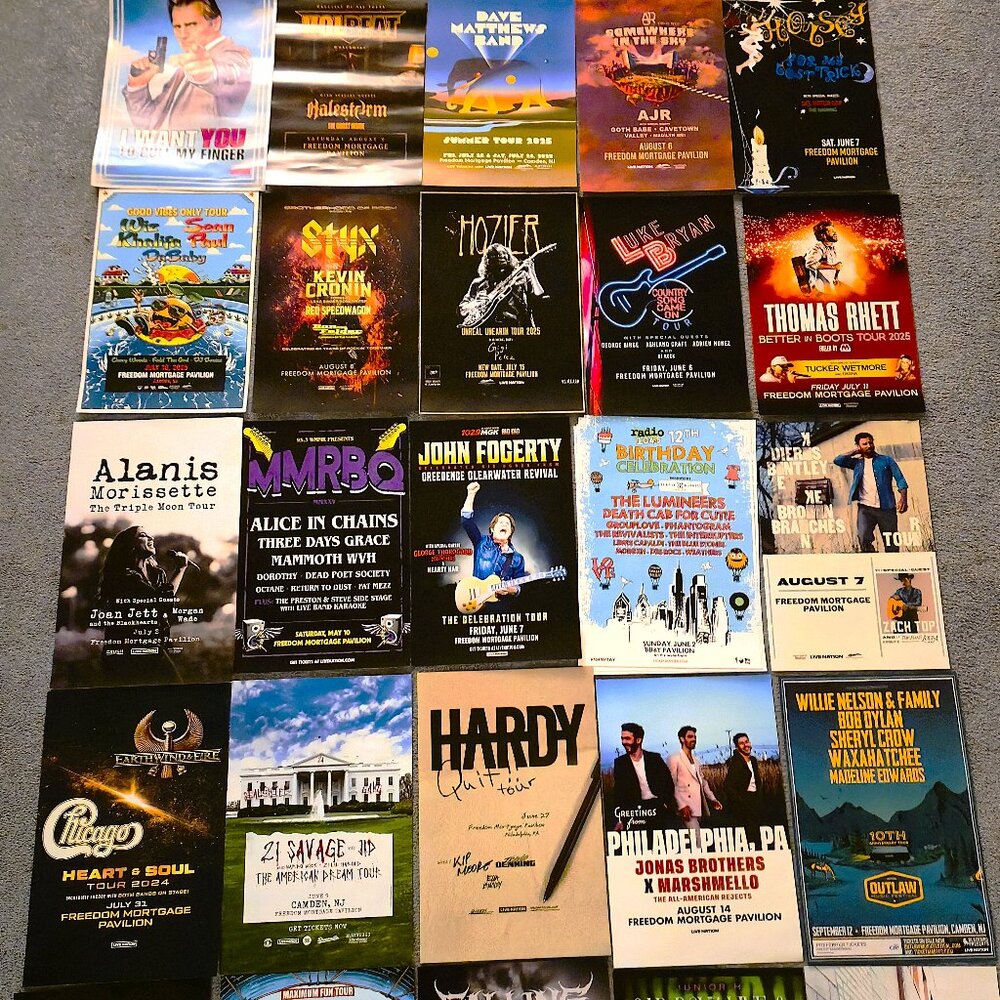 2024 / 2025 Concert Tour Posters Various Artists 11"x17" Lot of 25